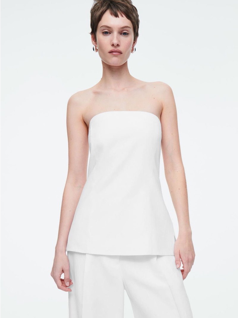 Cos Linen Bustier Top